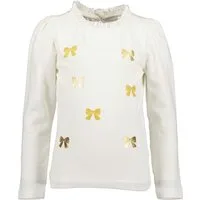 Blue Seven Langarmshirt mit schmalem Tüll-Stehkragen und dezent geraffte Puffärmel
