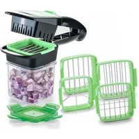 Genius Gemüseschneider Genius Nicer Dicer Quick 7 teilig Set Brombeere, 5 in 1 Multischneider, austauschbaren Messereinsätzen