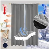 LMaxhome Vorhang Verdunkelungsvorhang Gesteppt Thermovorhang Türvorhang für Wohnzimmer, (1/2 St) 370g/m², Wärmeschutz 100% Blickdicht Kälteschutz Schlafzimmer