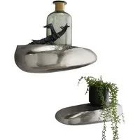Main Möbel Hängeregal Wandregal 43x19cm "Stone" Alu vernickelt