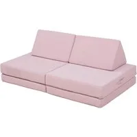en.casa Kindersofa, 5 Teile, Spielsofa »Norhulta« Cord Rosa
