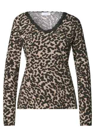 Street One - Shirt mit Animalprint schwarz - Gr. - 34