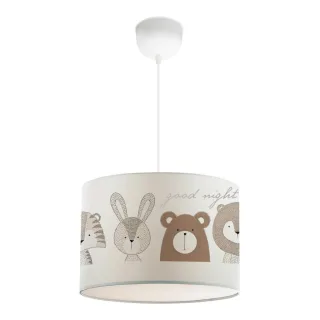 lux.pro Kinderhängeleuchte, Creme, Braun, Textil, Tiere, Rund, 28x70x28 cm, Lampen & Leuchten, Innenbeleuchtung, Kinderzimmerlampen