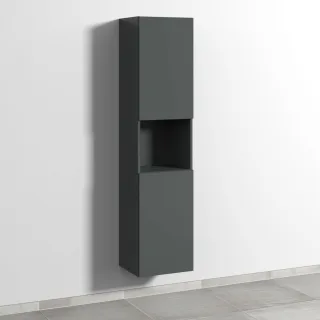 Sanipa 3way Hochschrank mit 2 Türen und 1 offenem Fach, Anthrazit-Matt SM11722