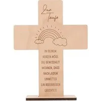 Spruchreif® Dekoobjekt Holzkreuz mit Gravur – Geschenk zur Konfirmation, Kommunion & Taufe