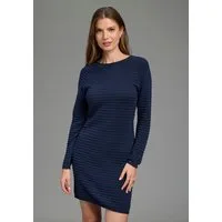Laura Scott Strickkleid aus Baumwollmischung mit Struktur-Streifen