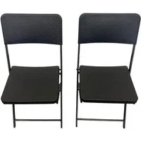 Sedex Sitzgruppe Sedex Klappstuhl 2er Set Mila Schwarz/Anthrazit Polyrattan