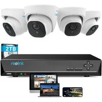 Reolink Überwachungskamera 8MP 4K PoE Set (Innenbereich, Außenbereich, 4X 8MP PoE IP Kamera und 2TB HDD 8CH NVR, Personen-/Fahrzeugerkennung, Stromversorgung über Ethernet)