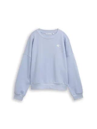 Denim Tom Tailor - Loose Fit Sweatshirt foggy sky blue - Gr. - S