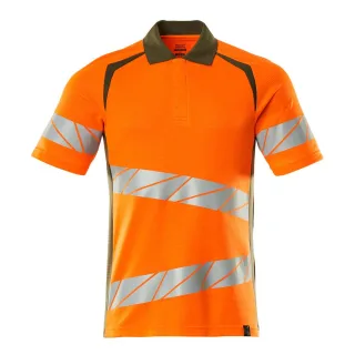 MASCOT Herren Polo-Shirt ACCELERATE SAFE Hi-vis Orange / Moosgrün 3XL - 19083-771-1433-3XL