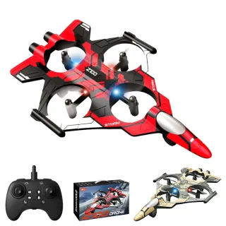 ZHRC Z100 2.4G EPP Hover Fighter Glider One-Key Circling 360° Roll 4 Turbofans 4CH LED RC Drone Airplane Quadcopter Stun