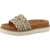 Mustang Shoes Malina Pantolette Sommerschuh, Schlupfschuh mit Flechtungen und bunten Nieten