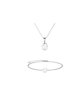 Vollmond Kristall Perlen Set - Silber und Kristall