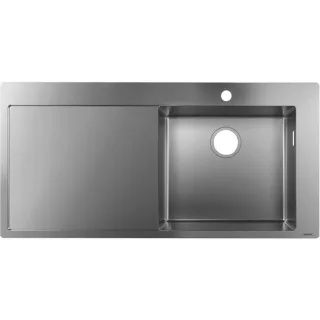 Hansgrohe S715-F450 Einbauspüle 43306800 Edelstahl, 1 Hauptbecken, Abtropffläche
