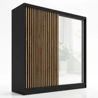 A&J MöbelLand GmbH Schiebetürenschrank LINA mit 3 Schubladen, 3D-Lamellen und Spiegel (TOP ANGEBOT! Geräumiger Schrank mit einer Breite von 200 cm und Spiegel, ideal zur Aufbewahrung von Kleidung und Accessoires. 3 Schubladen und viel Stauraum. TOP P