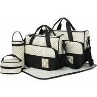 Mutig Wickeltasche 5-teiliges Baby Wickeltasche Set mit Flaschenwärmer & Wickelunterlage (Große Windeltasche als Umhängetasche & Reisetasche, Krankenhaustasche für Geburt, Mama Papa Kinderwagen), Reise Wickeltasche, Mehrzweck Wickeltasche für Unterwe