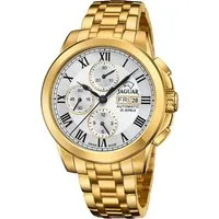 JAGUAR Chronograph Jaguar Herrenuhr Edelstahl gold Jaguar Le, (Chronograph), Herren Armbanduhr rund, Edelstahlarmband gold