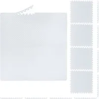 relaxdays Bodenschutzmatte Weiße Bodenschutzmatte im 8er Set