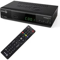 WWIO Trinity T2 PRO mit 2 in 1 Fernbedienung, PVR, DVB-T2 HD Receiver (Unterstützt DVB‑T2 HEVC H.265 mit PVR‑ und Timeshift‑Funktion)