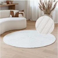 Tapiso Teppich HYGGE, rund, Höhe: 9 mm, Wohnzimmer, Schlafzimmer, pflegeleicht