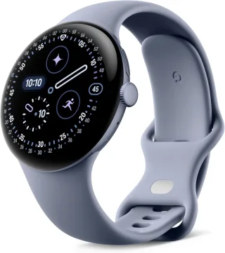 Google Pixel Watch 4 [WiFi only inkl. Kautschuk-Armband moonstone] 45mm Aluminiumgehäuse satin moonstone