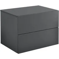 en.casa Hängeschrank »Ampfing« Wandschrank mit 2 Schubladen 40x29x30 cm Dunkelgrau