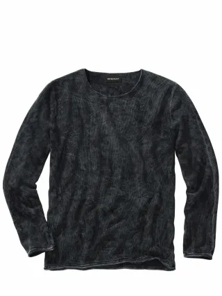 Mey & Edlich Herren Rockiger Pullover Schwarz 100 % Baumwolle (bio)
