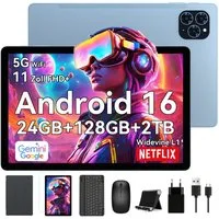 TABWEE T9 11" FHD Android 16 Tablet mit Tastatur Maus Hülle 8000 mAh WiFi Tablet (11", 128 GB, Android16, Android 16, FHD Display, Widevine L1, Gemini AI, 13 MP)