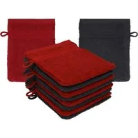 Betz Waschhandschuh 10 Stück Waschhandschuhe Premium 16x21 cm Farbe rubinrot und graphit, (10-St)