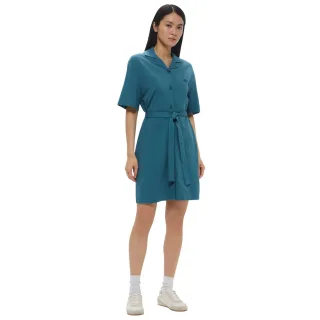 Lacoste - Hemdblusenkleid für Damen, Baumwolle Leinen (Grün)