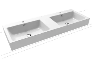 Kaldewei Aufsatzwaschtisch PURO Mod.3171, 1300x460, alpinweiß,PEFF,AD,m. 2x3HL  907206053001