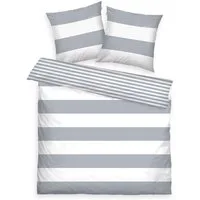 TOM TAILOR HOME Wendebettwäsche SIENA in Gr. 135x200cm, 155x220cm oder 200x220cm, Renforcé, 3 teilig, gestreifte Bettwäsche aus Baumwolle, Bettwäsche mit Wendeoptik