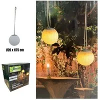 Kynast LED Solarleuchte Solar Kugelleuchte mit warmweißen 4 LEDs, Warmweiß, Hängeleuchte