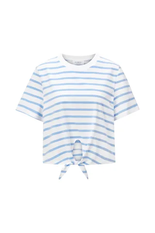 Rich & Royal - Washed Striped T-Shirt white - Gr. - L
