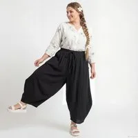 OriginalYou Haremshose Musselin Damen Sommer Hose luftig & leicht softes Musselin Gewebe, weiter Schnitt
