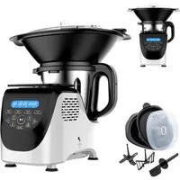 Best Direct® Küchenmaschine mit Kochfunktion, 1000 W, 3,00 l Schüssel, mit Dampfgaraufsatz, digitale Waage
