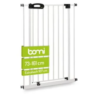 bomi Türschutzgitter Extrahoch 107 cm - Merle 73-161 cm in Weiß für Hunde & Katzen L-XXXL
