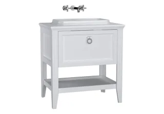 VitrA Valarte Set 78 cm Einbauwaschtisch + Waschtischunterschrank 1 Vollauszug Weiß Matt,62195 62195