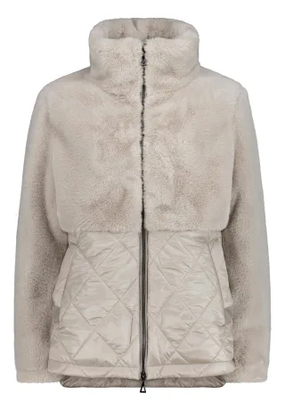 AMBER & JUNE - Plüschjacke Hellgrau - Gr. - 36