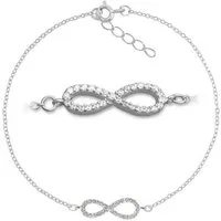 Firetti Armband Schmuck Geschenk Silber 925 Armschmuck Armkette Ankerkette Infinity, Made in Germany - mit Zirkonia (synth)