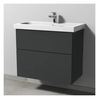 Sanipa 3way Waschtischunterbau zu Geberit iCon Light Waschtisch mit 2 Auszügen, Anthrazit-Matt SM57222