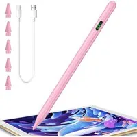 Vivitar Eingabestift iPad, Active Stylus Pen - Handfläschenerkennung mit 5 Ersatzspitzen (Batterieanzeige, Magnetbefestigung, Neigungsempfindlichkeit mit präziser Geschmeidigkeit, 1,5 mm feine Spitze, Kompatibel mit iPad 2018-2024, Keine Bluetooth-Ve