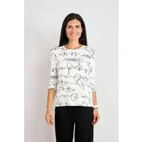 Seidel Moden 3/4-Arm-Shirt 3/4 -Arm- Sommershirt mit grafischem Muster / MADE IN GERMANY