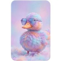 OnlyWow WC-Vorleger Ente - Brille - Pastell, Höhe 10 mm, Polyester, Rechteckig, WC Teppich, Toilettenvorleger, Toilettenteppich, Badematte 40x60 cm