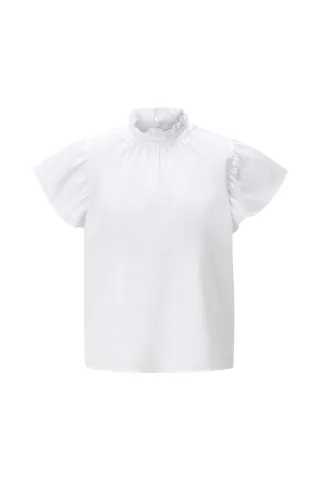 Rich & Royal - Ruffle cotton blouse white - Gr. - 40