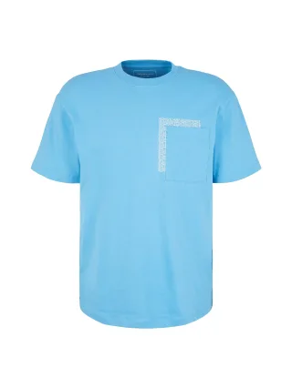 Denim Tom Tailor - T-Shirt mit Brusttasche rainy sky blue - Gr. - L