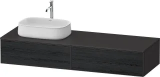 Duravit Zencha Konsolenwaschtischunterbau wandhängend Eiche Schwarz & Graphit Matt & Supermatt 1600x ZE4814L16800000