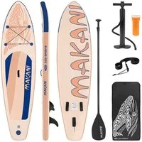 ECD Germany SUP-Board Stand Up Paddle Board aus PVC Paddelboard Paddling Board, Stand-Up Paddle-Board, SUP Board 320x80x15 cm 120 kg Traglast rutschfest apricot inkl Zubehör