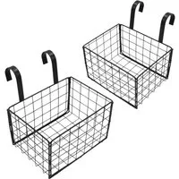 Spetebo Hängekorb Metall Hängekörbchen 18 x 14 cm schwarz (Artikel, 2 St., im Set), Gitter Aufbewahrungskorb zum Aufhängen