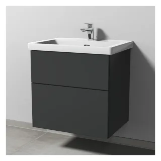 Sanipa 3way Waschtischunterbau zu Villeroy & Boch Subway 3.0 Waschtisch mit 2 Auszügen, Anthrazit-Ma SM84722